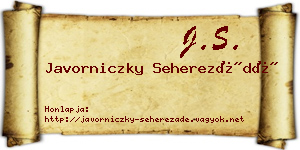 Javorniczky Seherezádé névjegykártya